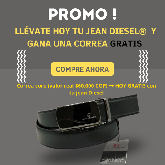 Jean Diesel para Hombre + Correa de Cuero Grátis 😍: 🚨 OFERTA ESPECIAL DE HOY – MITAD DE PRECIO + CORREA GRÁTIS +ENVÍO GRATIS 🚨
